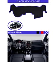 Kia Cerato 2009-2012 Için Uygun Torpido Koruma Halısı Siyah Kenar Renk Mavi