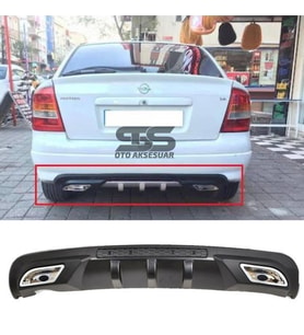 Opel Astra G Difüzör Arka Tampon Eki 2 Egzoz Çıkışlı Siyah