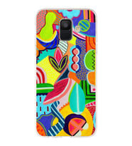 PrintiFy Samsung Galaxy A6 Plus 2018 ile Uyumlu 1mm Slim Fit Retro Colors 6 Baskılı Şeffaf  Kılıf