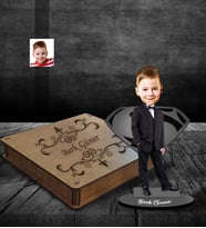 Kişiye Özel Erkek Çocuk Karikatürlü Ahşap Biblo Kutulu Model-1