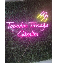 Tepeden Tırnağa Güzelim Güzellik merkezi kuaför neon led tabela (80x40cm)