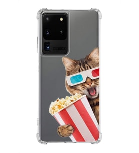 PrintiFy Samsung Galaxy S20 Ultra Uyumlu Kedi 1 Baskılı Şeffaf Köşe Korumalı Antişok Kılıf