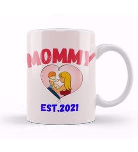 BEST MOM Mommy EST Flower Mothers Day 2021 Kupa Bardak Porselen