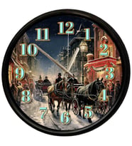 Nostaljik At Arabası Temalı Duvar Saati 28 Cm – Sessiz Mekanizma Vintage Dekor