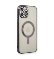 Apple İphone 12 Pro Kılıf Magneticsafe Lazer Silikon - Siyah