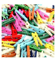50'li Renkli Ahşap Mandal 3.5cm (12'li Paket-600 Adet)