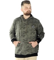 Mode XL Erkek Sweat Kapşon Kanguru Kamuflaj 22547 Haki