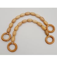 Angel Çanta Aksesuar 17 mm Oval Ahşap Boncuklu 40 cm Çanta Sapı