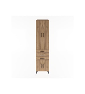 Hyperion Dolap 4 Raflı 3 Çekmeceli 4 Kapaklı 60x44x243 Çam-Çam