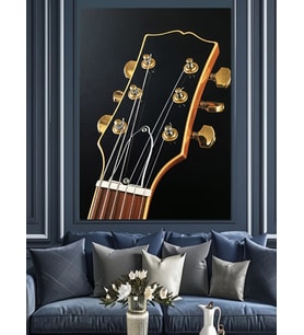 Gitar Burguları Yakın Çekim Dekoratif Kanvas - Mdf Ahşap Tablo