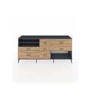 Hyperion Konsol 2 Raflı 7 Çekmeceli  220x44x99 Antrasit-Antrasit/Çam