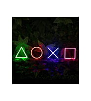 Neon Led Dekoratif Aydınlatma, PlayStation Şekilleri, Şık ve Renkli Tasarım (Krem)