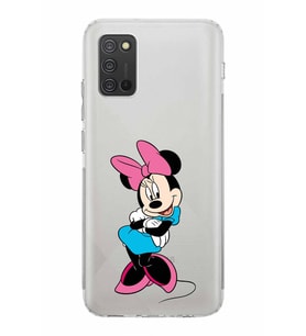 Samsung Galaxy A02s  Kamera Korumalı  Kapak Minnie Mouse Tasarımlı  Şeffaf Kılıf