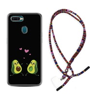 Oppo A5S A15 A16 A54 A55 A73 A74 Kılıf Boyun Asklı Rasta Silikon Aşık Avokadolar 1642