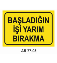 İŞ GÜVENLİĞİ UYARI LEVHASI 1 ADET PVC 21 X 29CM