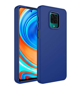 Xiaomi Redmi Note 9S Uyumlu Kılıf Metal Çerçeve ve Buton Tasarımlı Silikon Zore Luna Kapak