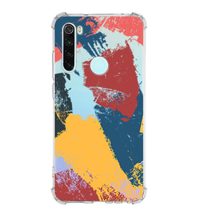 Xiaomi Redmi Note 8 Köşe Korumalı Antişok Kapak Brushstroke Tasarımlı Şeffaf Silikon Kılıf