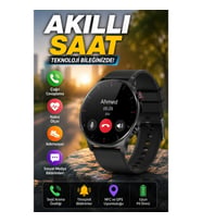 Akıllı Saat Nabız Ölçer Adımsayar Titreşimli Çağrı Yanıtlamalı Siyah Kordon