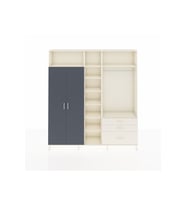 Arges Dolap 9 Raflı 3 Çekmeceli 2 Askılı 220x30x243 Aytaşı-Antrasit/Aytaşı
