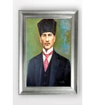 Gümüş Çerçeveli Atatürk Tablo cv846