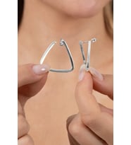 925 ayar gümüş küpe geometrik üçgen tasarım küpe SGTL13153RODAJ