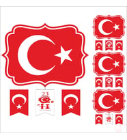 23 Nisan, 19 Mayıs, 29 Ekim Milli Bayramlar Tavan Süs Seti (Standart)