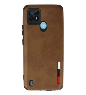 Mey İthalat® Realme C21 Kılıf Loop Deri Silikon - Kahverengi