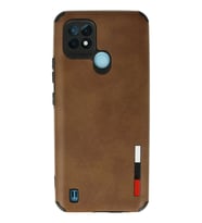 Mey İthalat® Realme C21 Kılıf Loop Deri Silikon - Kahverengi