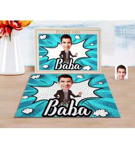 BK Gift Kişiye Özel Baba Karikatürlü 1000 Parça Profesyonel Puzzle-1