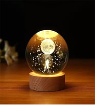 Astronot Tasarımlı Gece Lambası & Hediyelik Elektrikli Usb Cam Küre , 3D Astronot Cam Küre / Hediyelik Led Cam Küresi ( Astronot Lamba )