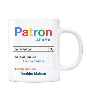 Kişiye Özel İsimli Patron Google Arama Motoru Kupa Bardak
