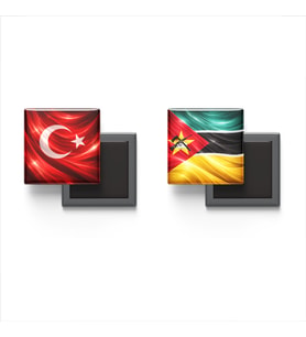 Buzdolap Magnetleri - Mozambik Bayrağı ve Türk Bayrağı - 2'li Set Magneti