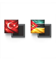 Buzdolap Magnetleri - Mozambik Bayrağı ve Türk Bayrağı - 2'li Set Magneti