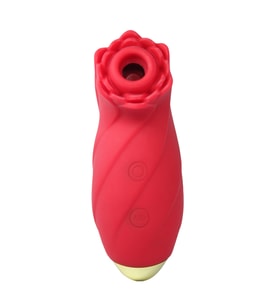 Silikon 10 Modlu Titreşim ve Emiş Modlu Şarj Edilebilir Red Flower Sucking Vibratör
