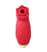 Silikon 10 Modlu Titreşim ve Emiş Modlu Şarj Edilebilir Red Flower Sucking Vibratör