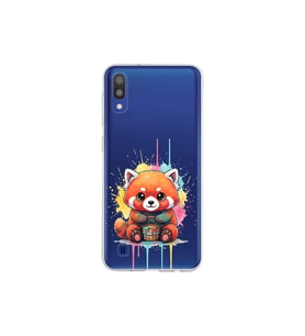 Samsung Galaxy M10 ile Uyumlu Splash Tilki Tasarımlı Şeffaf Silikon Kılıf