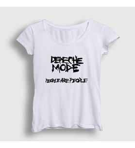 Presmono Kadın Beyaz People Depeche Mode T-Shirt 140988tt (Beyaz)