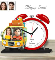 Kişiye Özel Ahşap Saat-Sevgililer Günü Hediyesi Sevgili Model-11