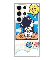 Samsung Galaxy S24 ULTRA Uyumlu Astronot Desenli Şeffaf Telefon Kılıfı