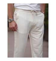 Keten Jogger Pantolon (Krem)