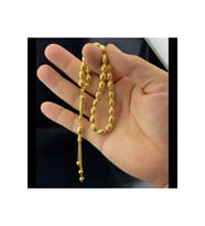14 Ayar Altın Kaplama Tesbih - Osmanlı Motif Tesbih - Arpa Kesim Tesbih - Tesbih - Füzyon Tesbih