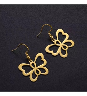 Kişiye Özel 925 Ayar Gümüş Kelebek Küpe (Gold)