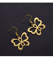 Kişiye Özel 925 Ayar Gümüş Kelebek Küpe (Gold)