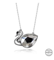 Swarovski Crystal Taşlı Kuğu Gümüş Kadın Kolye