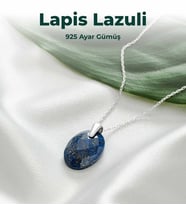 Luxtone Sertifikalı Lapis Lazuli 925 Ayar Gümüş Kolye Kadın Takı LX0120KL