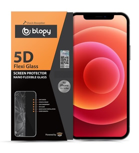 Blogy iPhone 12 / 12 Pro ile Uyumlu Flexi 5D Ekran Koruyucu (Şeffaf)