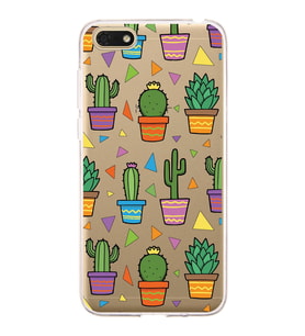 PrintiFy Huawei Honor 7S ile Uyumlu 1mm Slim Fit Water Color 4 Baskılı Şeffaf  Kılıf