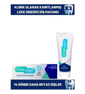 Clinomyn Smokers Sigara Içenler Için Diş Beyazlatan Leke Giderici Diş Macunu 75 Ml 3'Lü Set
