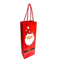 Yılbaşı Noel Baba Desenli Hediyelik Şişe Çanta 2'li