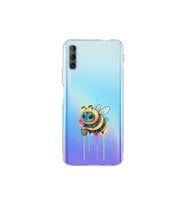 Huawei P Smart Pro ile uyumlu Splash arı tasarımlı şeffaf silikon kılıf